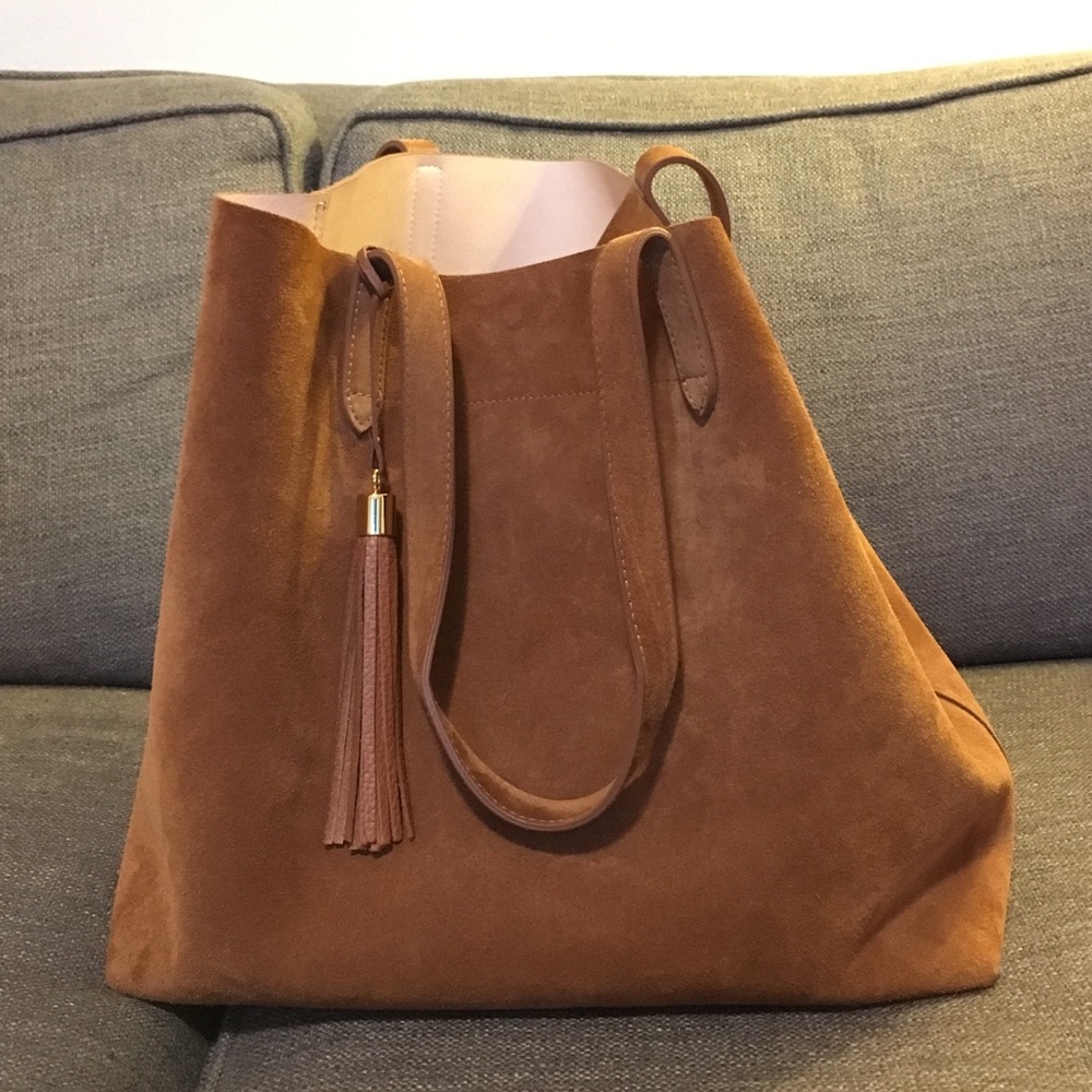 Cuyana Suede Structured Tote